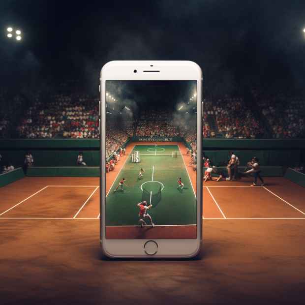Телефон с теннисным лайв матчем